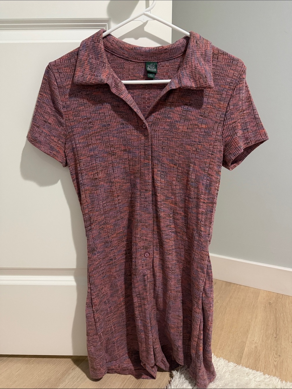 wild fable Short-Sleeve Polo romper in Mauve Blend